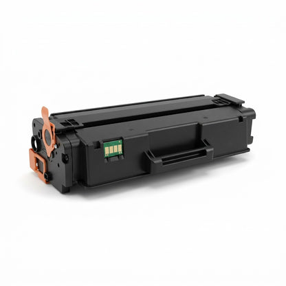 Elevate Imaging Remanufactured HP CF450A Black Toner Cartridge with handle and orange safety clips.