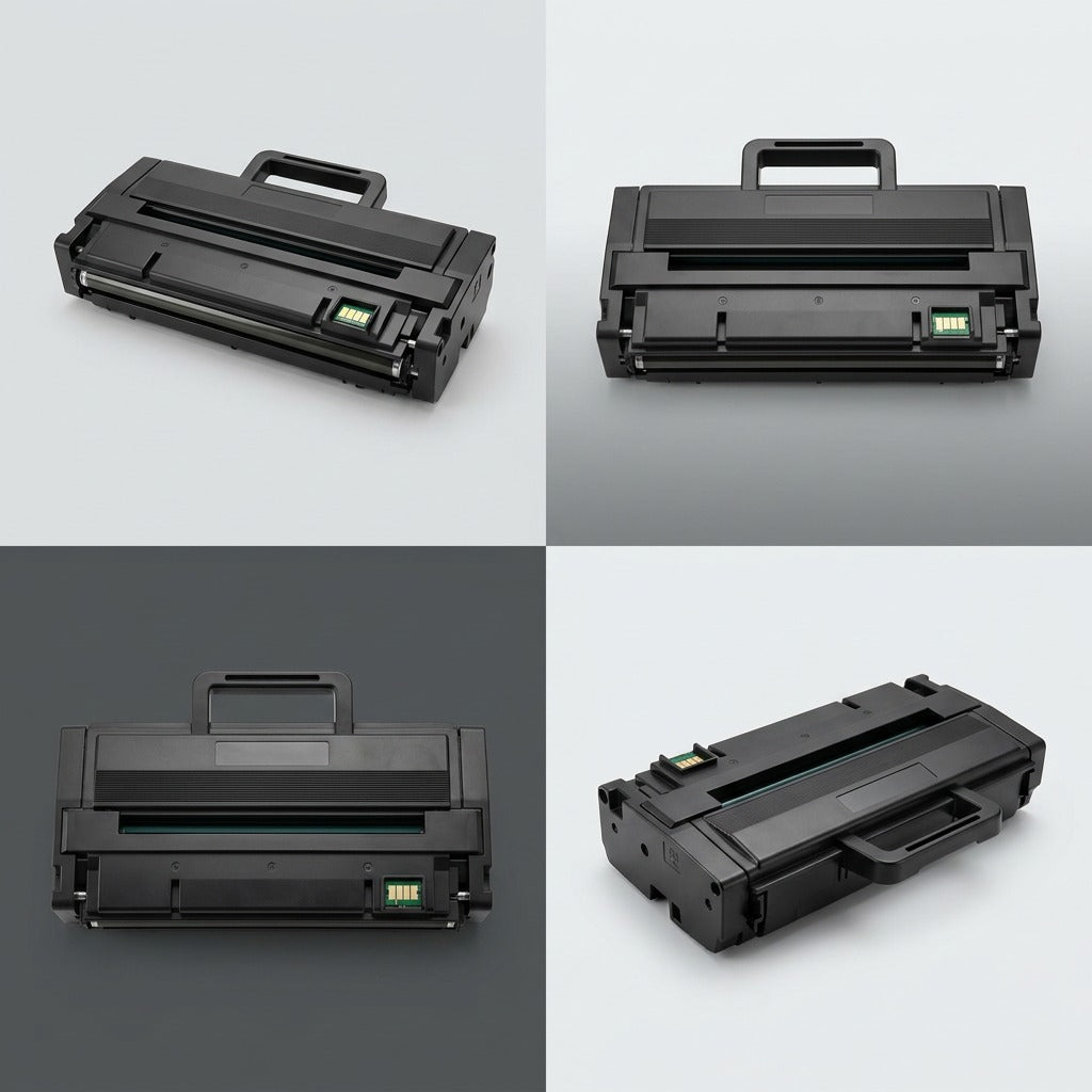 Multiple angles of the Elevate Imaging compatible Samsung MLT-D111L black laser toner cartridge.