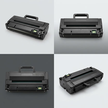 Multiple angles of the Elevate Imaging compatible Samsung MLT-D111L black laser toner cartridge.