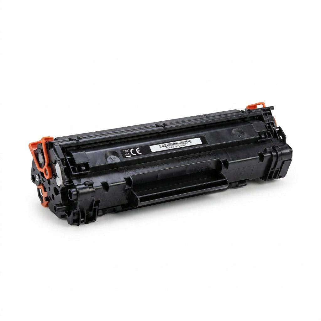 Elevate Imaging remanufactured HP CB542A (125A) yellow laser toner cartridge on a white background.