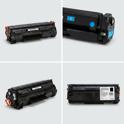 A grid of four photos showing the Elevate Imaging HP W1470X toner cartridge from multiple angles.