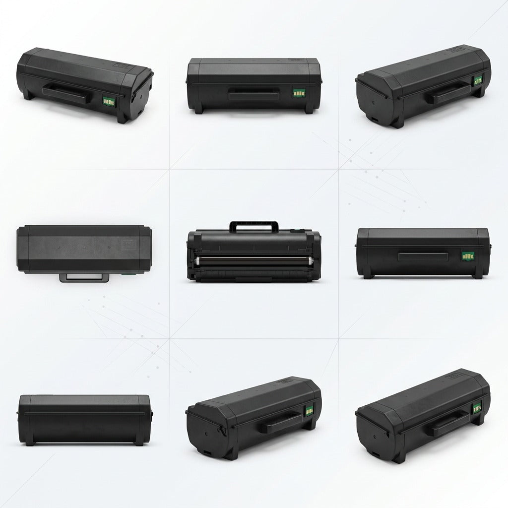 Grid displaying nine different views of the Elevate Imaging HP 414A (W2020A) Black Toner Cartridge.