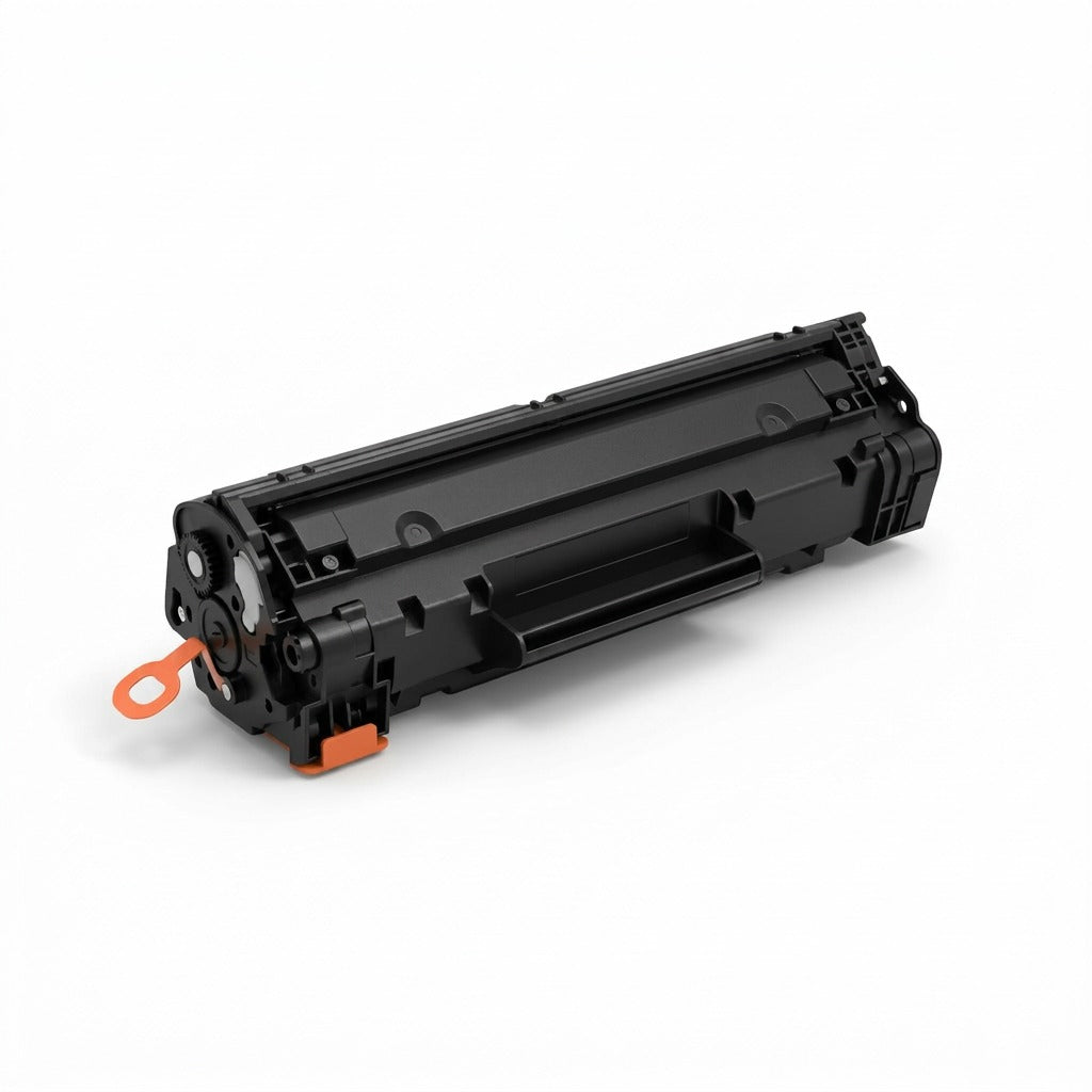 Elevate Imaging HP CE278A (78A) black laser toner cartridge with orange pull tab on white background.