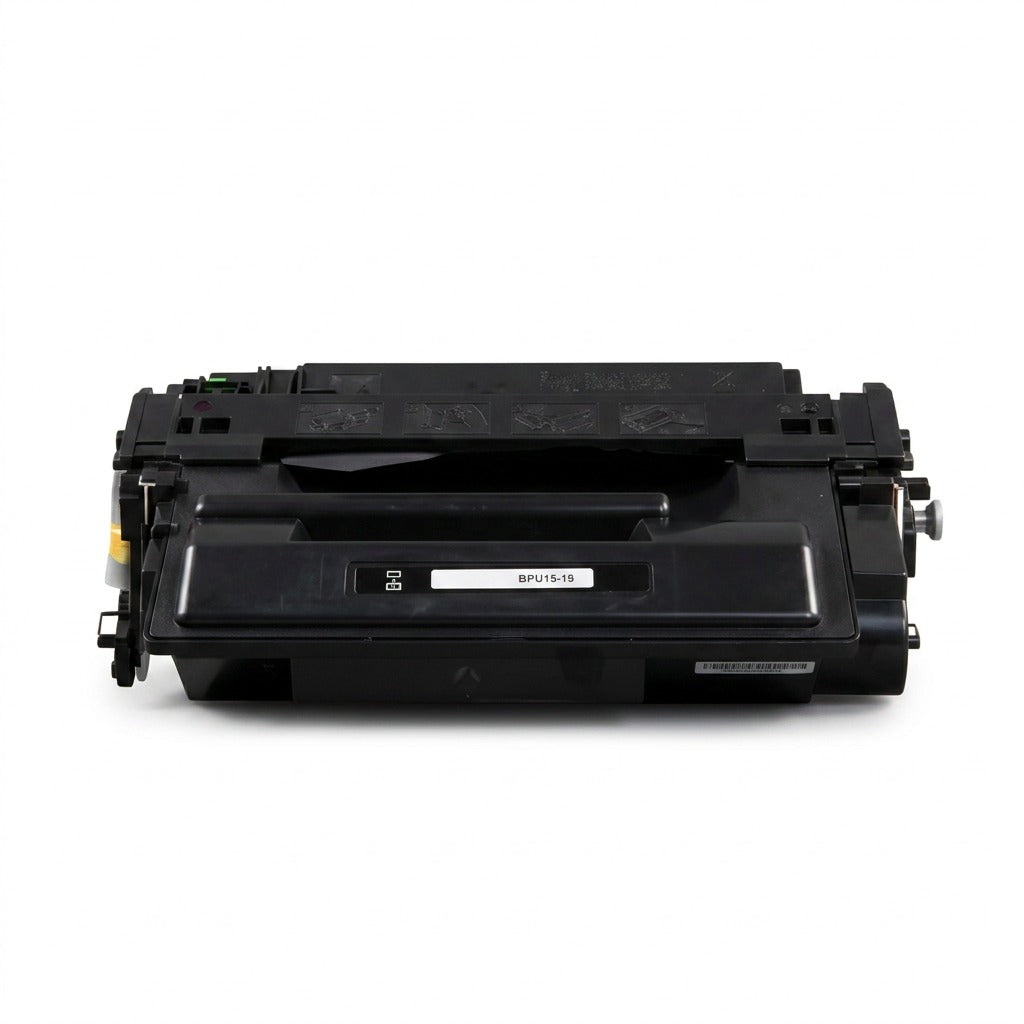 Elevate Imaging HP 55X CE255X high yield black toner cartridge, hero shot on white background.