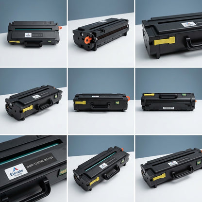 Grid showing nine angles of the Elevate Imaging W2112X (211X) yellow toner cartridge.