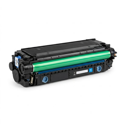 Elevate Imaging HP 508X (CF361X) cyan high yield toner cartridge for laser printers on white.