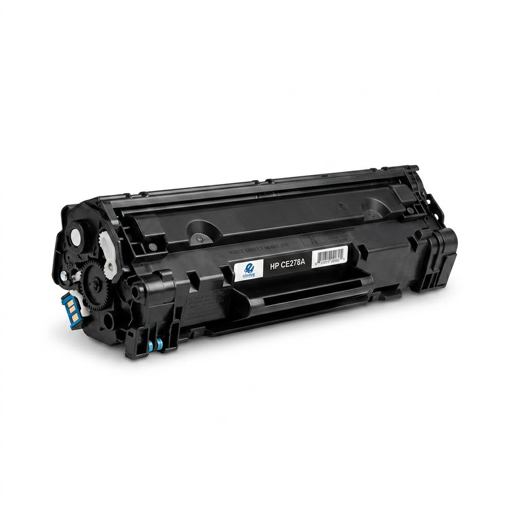 Elevate Imaging compatible HP CE278A black laser toner cartridge on a white background.
