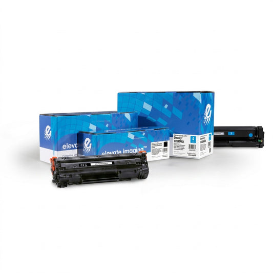 Elevate Imaging remanufactured Brother TN660 black laser toner cartridge with blue retail boxes.