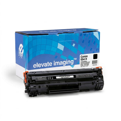 Elevate Imaging compatible high-yield black toner cartridge in front of branded retail box.
