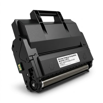 Elevate Imaging compatible black toner cartridge for HP W1470Y (147Y) printers on white background.