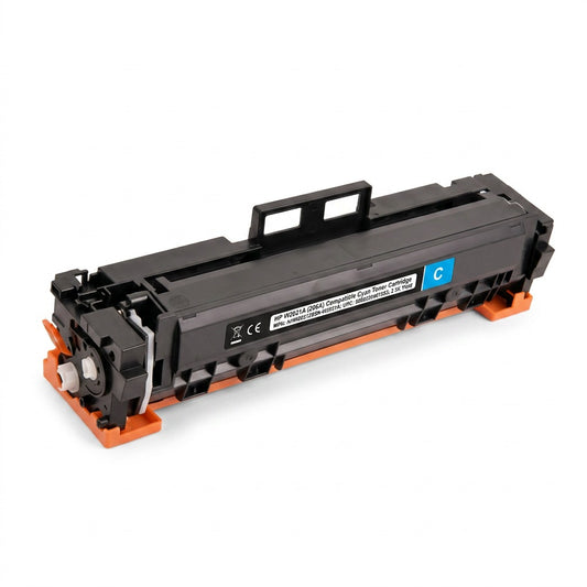 Elevate Imaging compatible HP 206A (W2021A) cyan toner cartridge on white background.