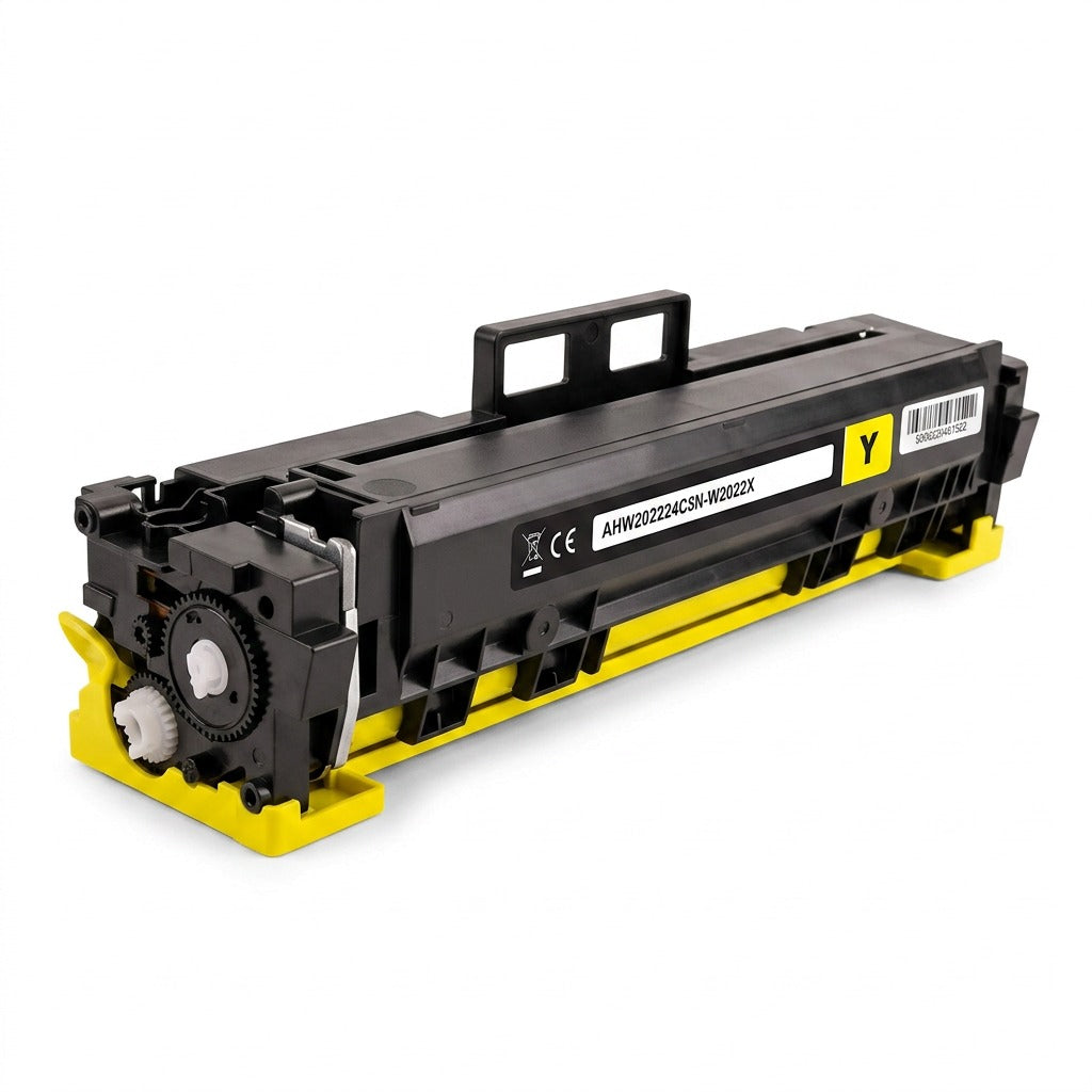 Elevate Imaging HP 210X (W2102X) compatible yellow high-yield toner cartridge on a white background.