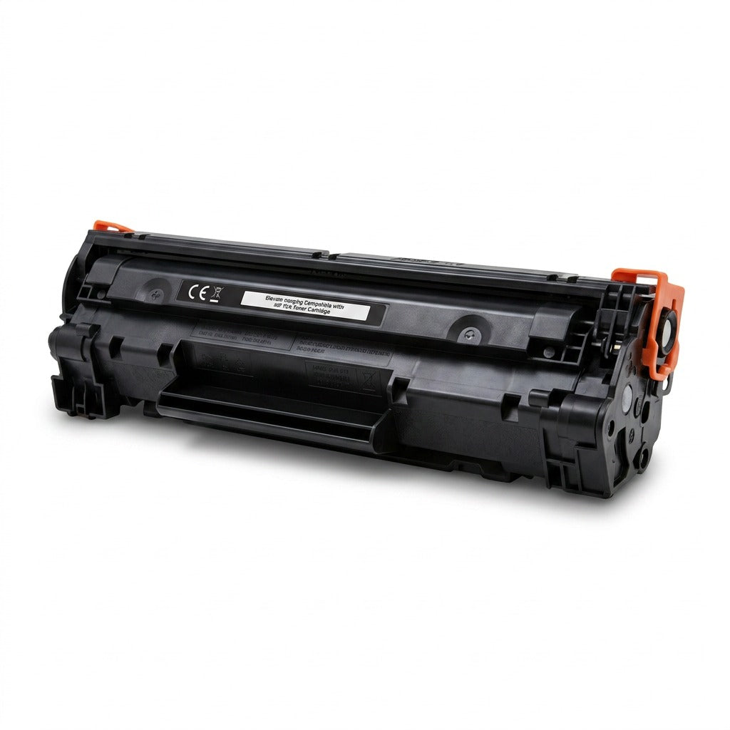 Elevate Imaging compatible HP 12A (Q2612A) black laser toner cartridge on a white background.