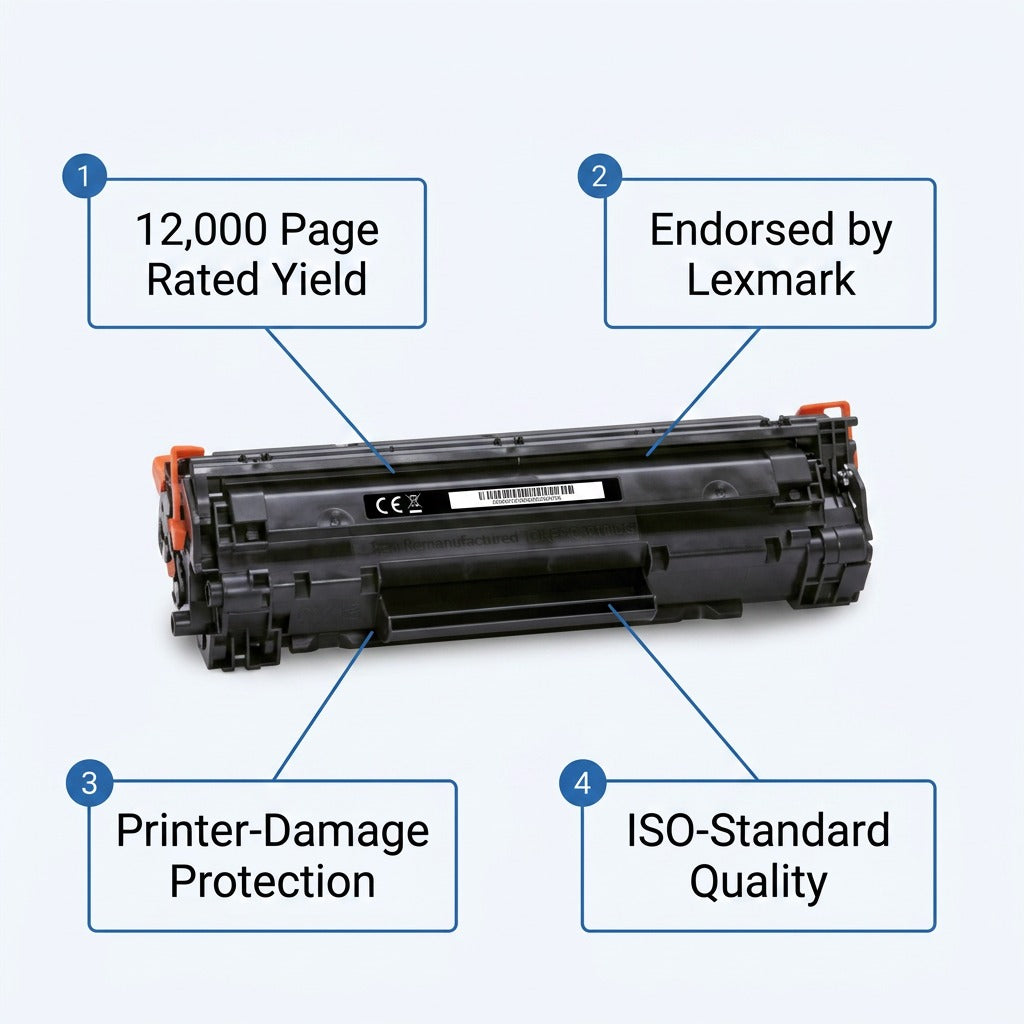 Features of HP Q6461A Cyan Remanufactured Toner: 12,000 page yield, ISO-standard quality.