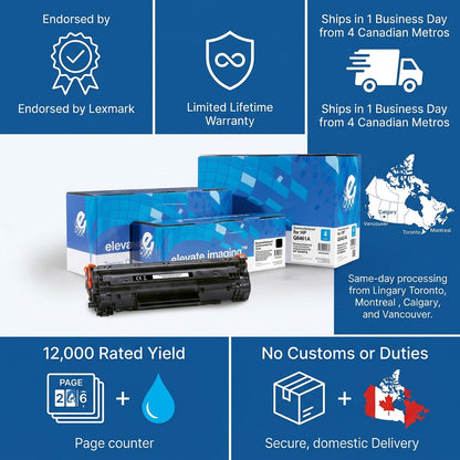 Elevate Imaging cyan toner for HP Q6461A with 12,000 page yield, lifetime warranty, and fast Canadian shipping.