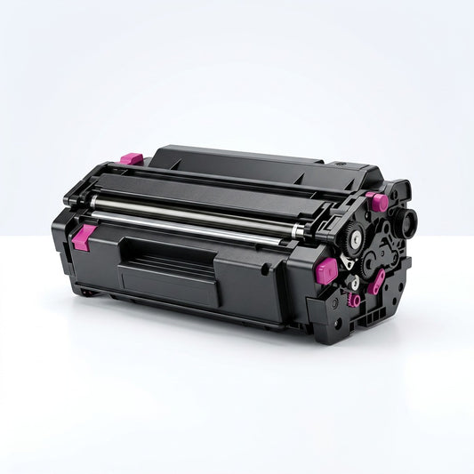 Elevate Imaging remanufactured magenta toner cartridge for HP 645A (C9733A) on a white background.