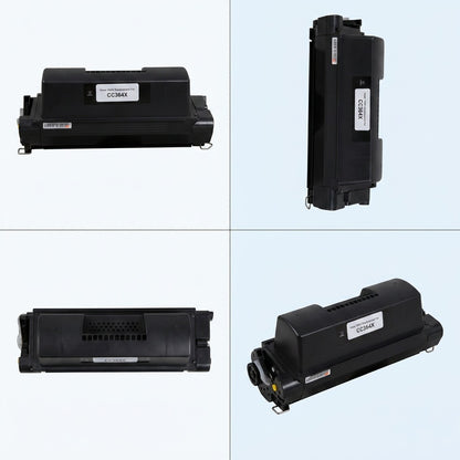 Four-angle grid view of the Elevate Imaging HP CC364X high yield black toner cartridge.