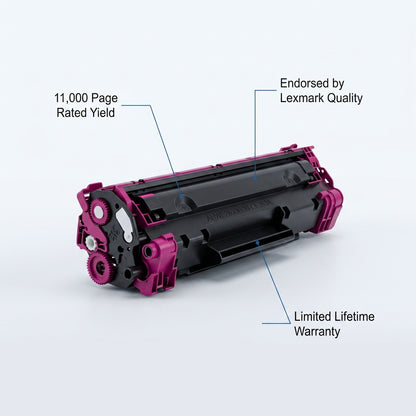 HP 648A CE263A Magenta Magenta Toner Cartridge showing 11,000 page yield and warranty callouts.
