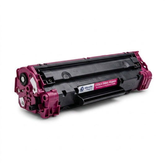 Elevate Imaging remanufactured HP 648A (CE263A) magenta toner cartridge on a white background.