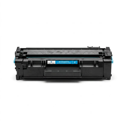 Elevate Imaging HP 643A (CF031A) Cyan Remanufactured Toner Cartridge on a white background.