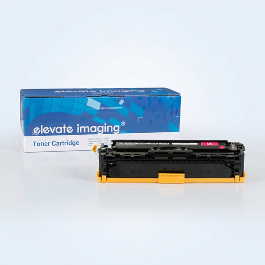 Elevate Imaging remanufactured magenta toner cartridge for HP 131A CF213A with retail packaging.