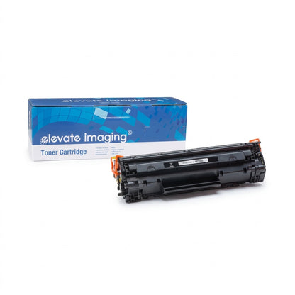 Elevate Imaging compatible HP 83A (CF283A) black laser toner cartridge and retail box.