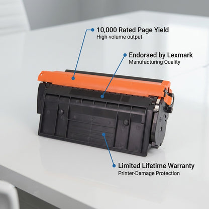 Elevate Imaging HP 89X toner with 10,000 page yield, Lexmark endorsement and lifetime warranty.