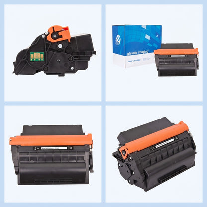 Four-view matrix of the Elevate Imaging HP 89Y CF289Y black toner cartridge and product box.