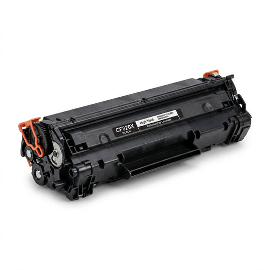 Elevate Imaging remanufactured HP 652A CF320X high yield black toner cartridge on white background.
