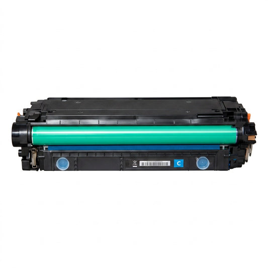 Elevate Imaging remanufactured HP 508X (CF361X) cyan toner cartridge on white background.